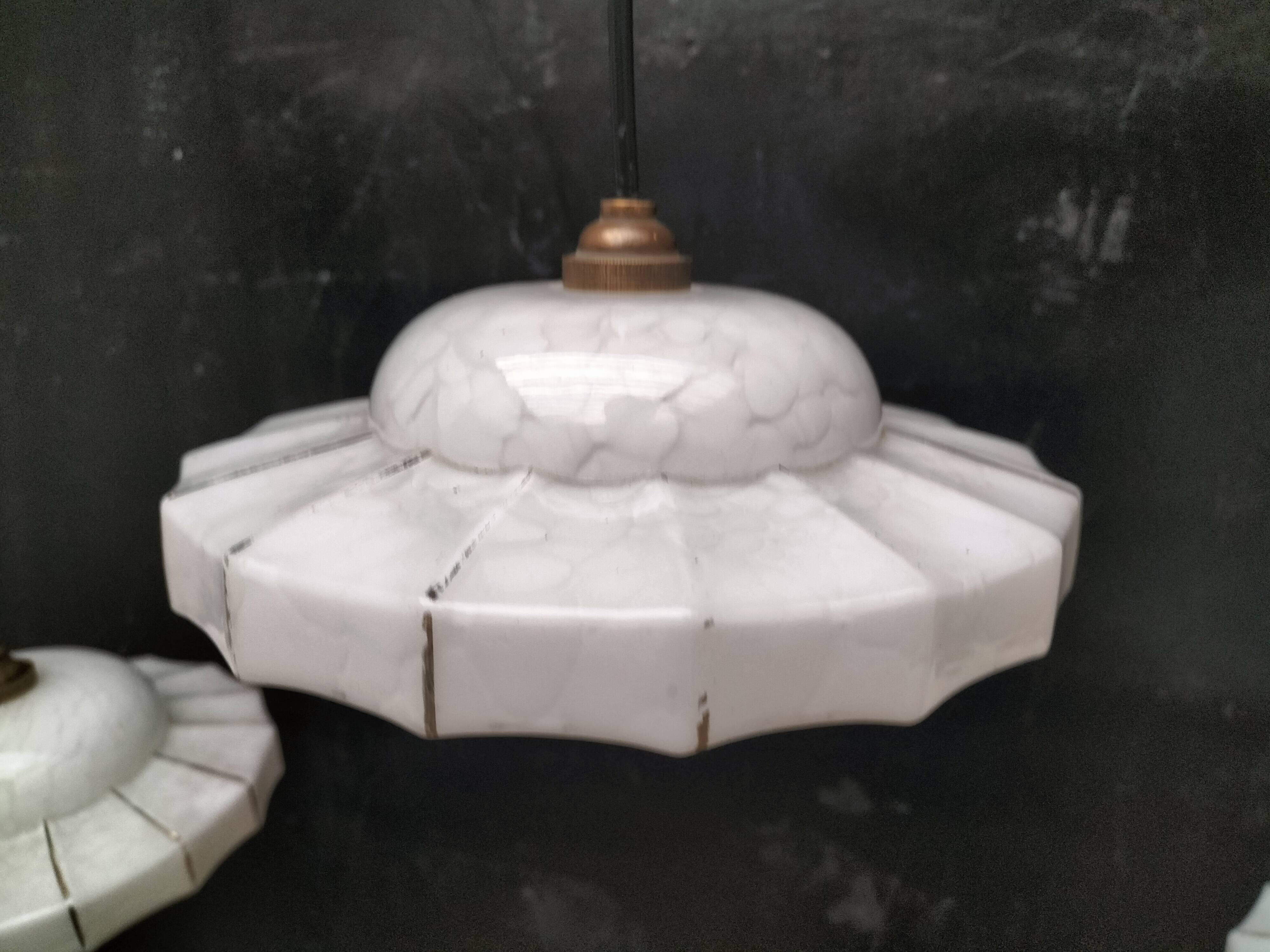 Opaline pendant lights
