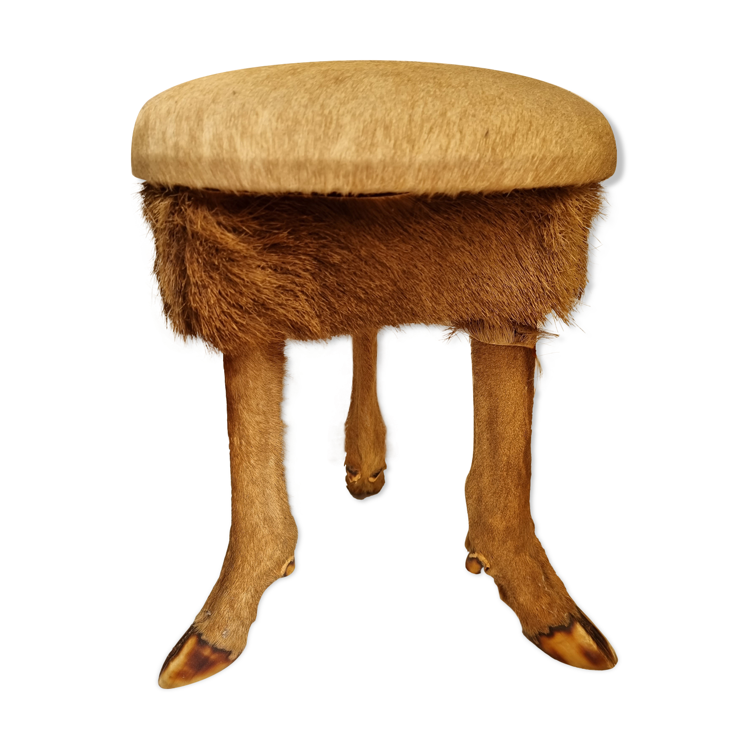 Tripod stool brutalist deer from 1970