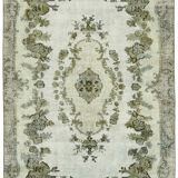 Hand-knotted antique anatolian 1970s 206 cm x 318 cm blue carpet