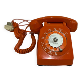 Orange vintage phone with socotel dial
