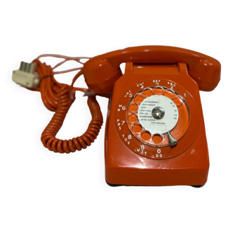 Orange vintage phone with socotel dial