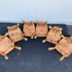 6 vintage Chairs Cembro pine Brutalist style circa 1975 Idcco Annecy
