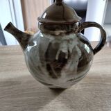 Handmade teapot in flamed stoneware