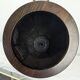 Wooden umbrella stand turned and patinated with iron rings