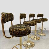 Vintage Swedish design Cobra barstools Borje Johanson ‘Art Deco print’