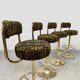 Vintage Swedish design Cobra barstools Borje Johanson ‘Art Deco print’