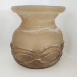 Vase en verre de Murano Scavo avec motif de chaîne