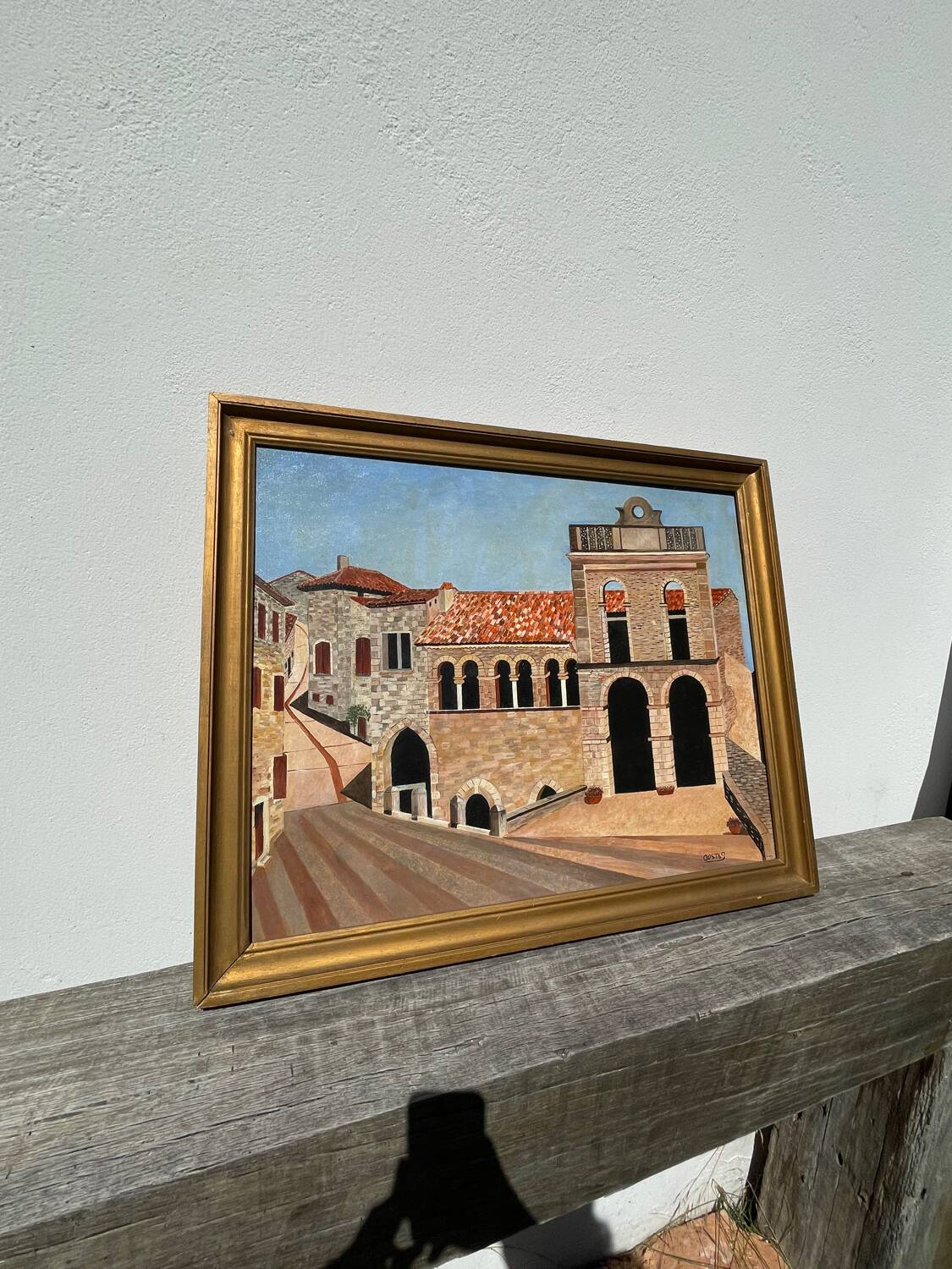 Tableau paysage italien peinture huile