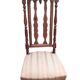 Chaise de Nourrice Napoléon III en  bois foncé vernissé assise tissu rayé 1