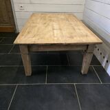 Old fir coffee table with a drawer