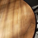 Old round table in walnut with flaps Louis Philippe