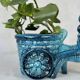Vintage donkey turquoise blue plant pot / planter