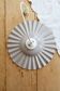 Vintage lilac taupe pleated ceramic pendant light