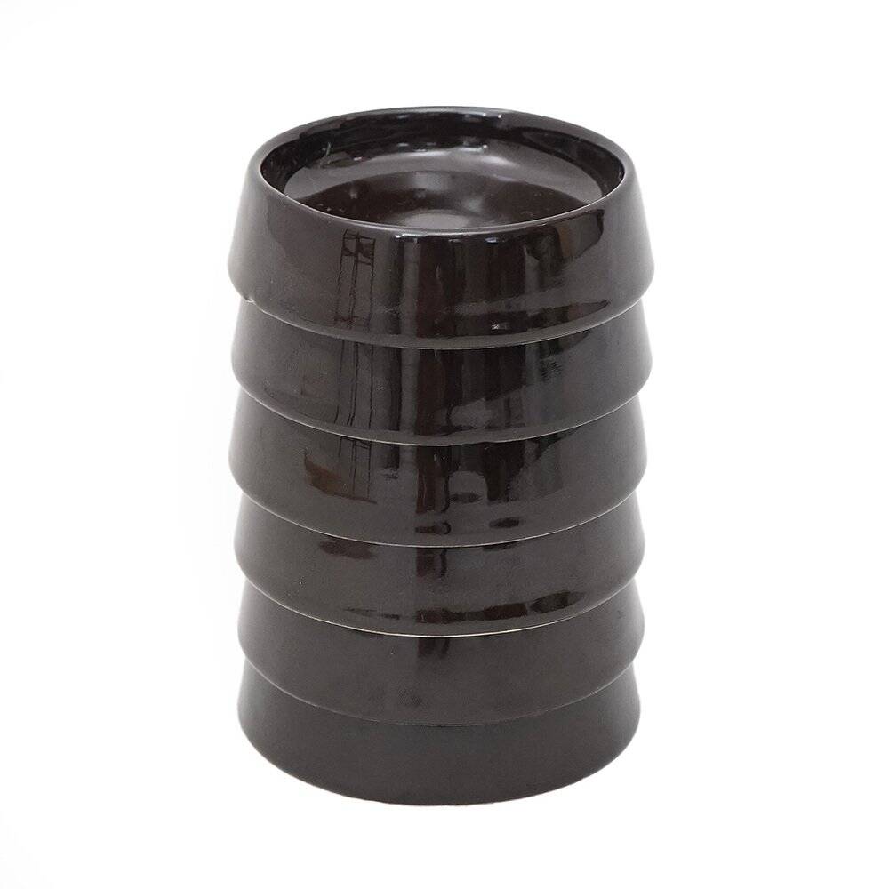 Gabbianelli black glazed ceramic bowls, 1970s, set of 6.