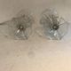 Pair of antique Art Deco style vases in moulded glass and vintage decoration