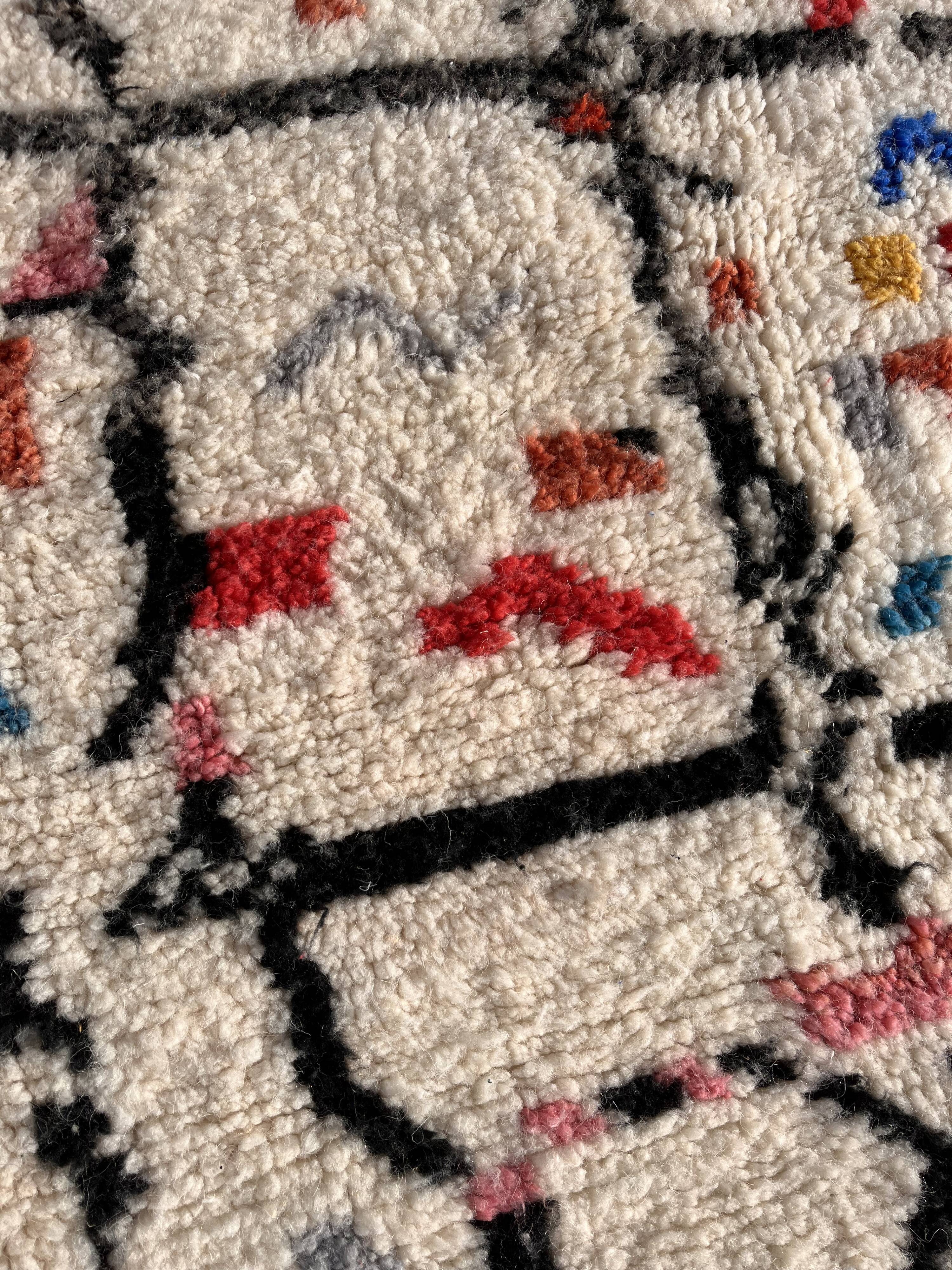 Large modern berber beni ouarain wool rug