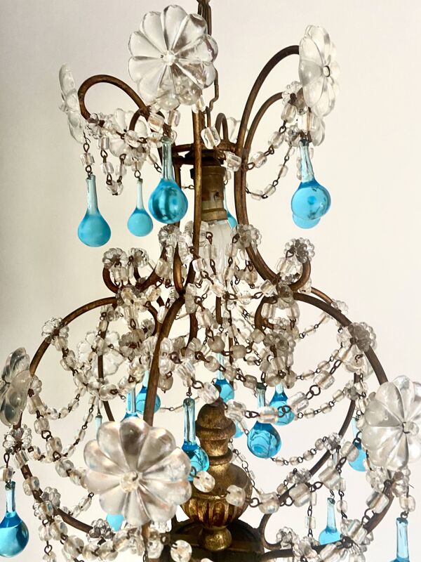 Lustre ancien pampilles cristal