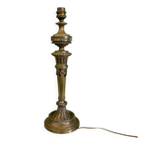 Large bronze lamp base from the late 19th century. Torch table lamp.