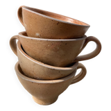 4 vintage stoneware cups