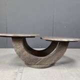 Vintage two tier marble coffee table, 1970s