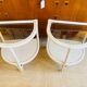 Pair of white rattan bedside tables – 1970s-80s