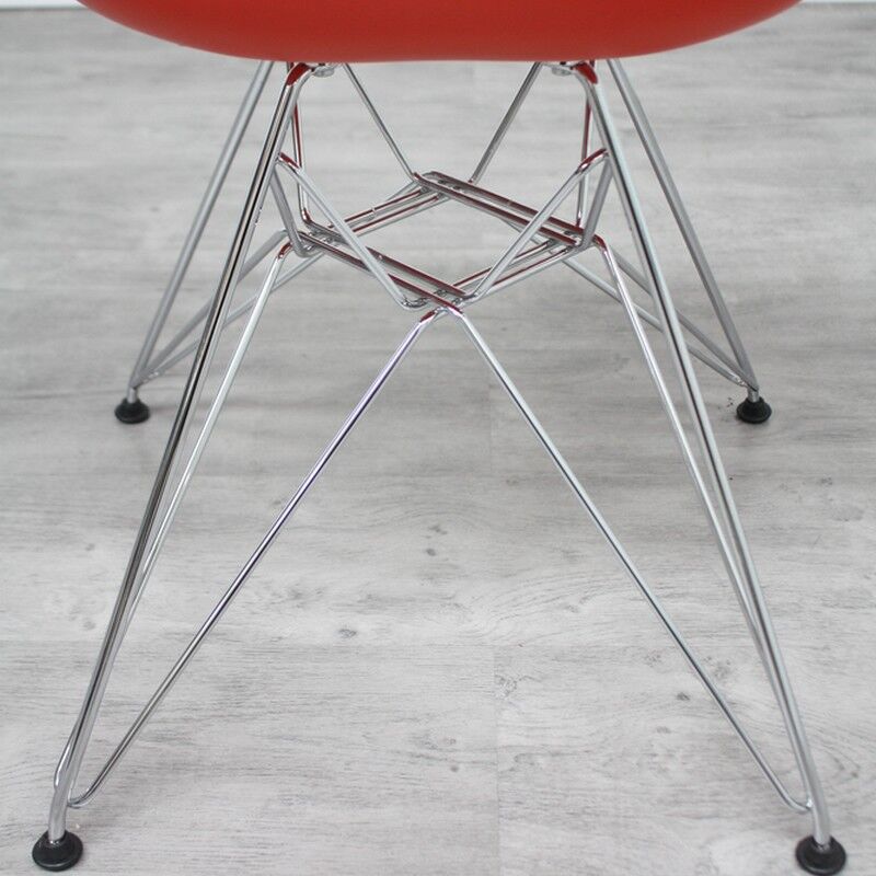 Vitra plastic armchair red poppy by Eames