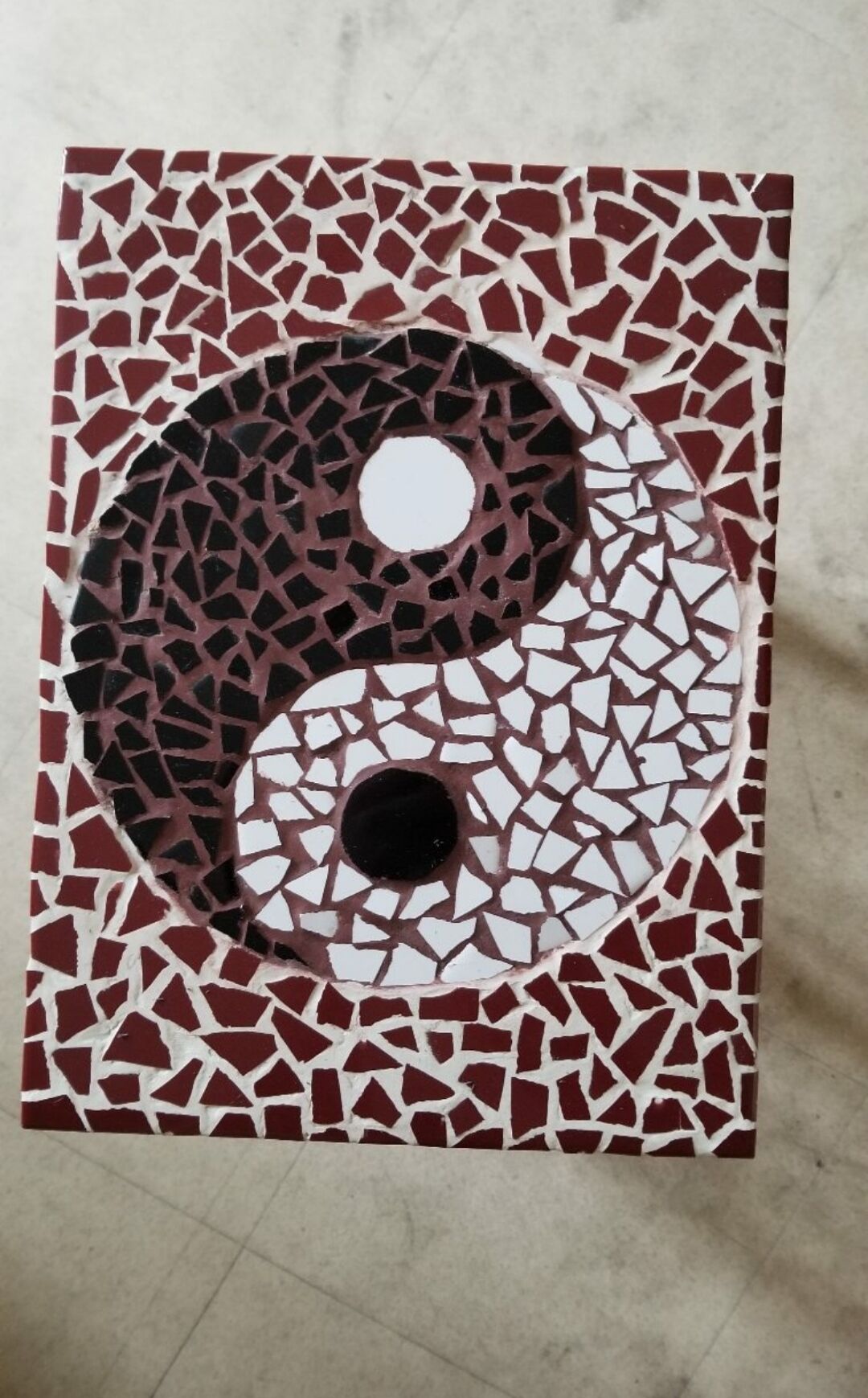 Side table UNIQUE handmade mosaic yin yang