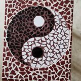 Side table UNIQUE handmade mosaic yin yang