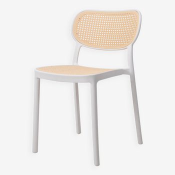 White retro cane look chair