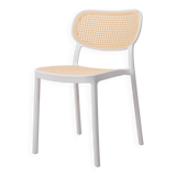 Chaise blanche aspect cannage rétro