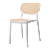 White chair with retro cane look