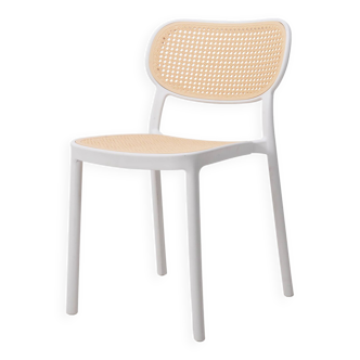 White retro cane look chair
