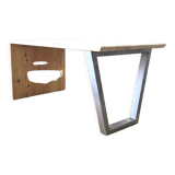 Table basse mélèze et pied acier