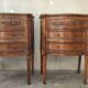 Pair of walnut crossbow chests of drawers