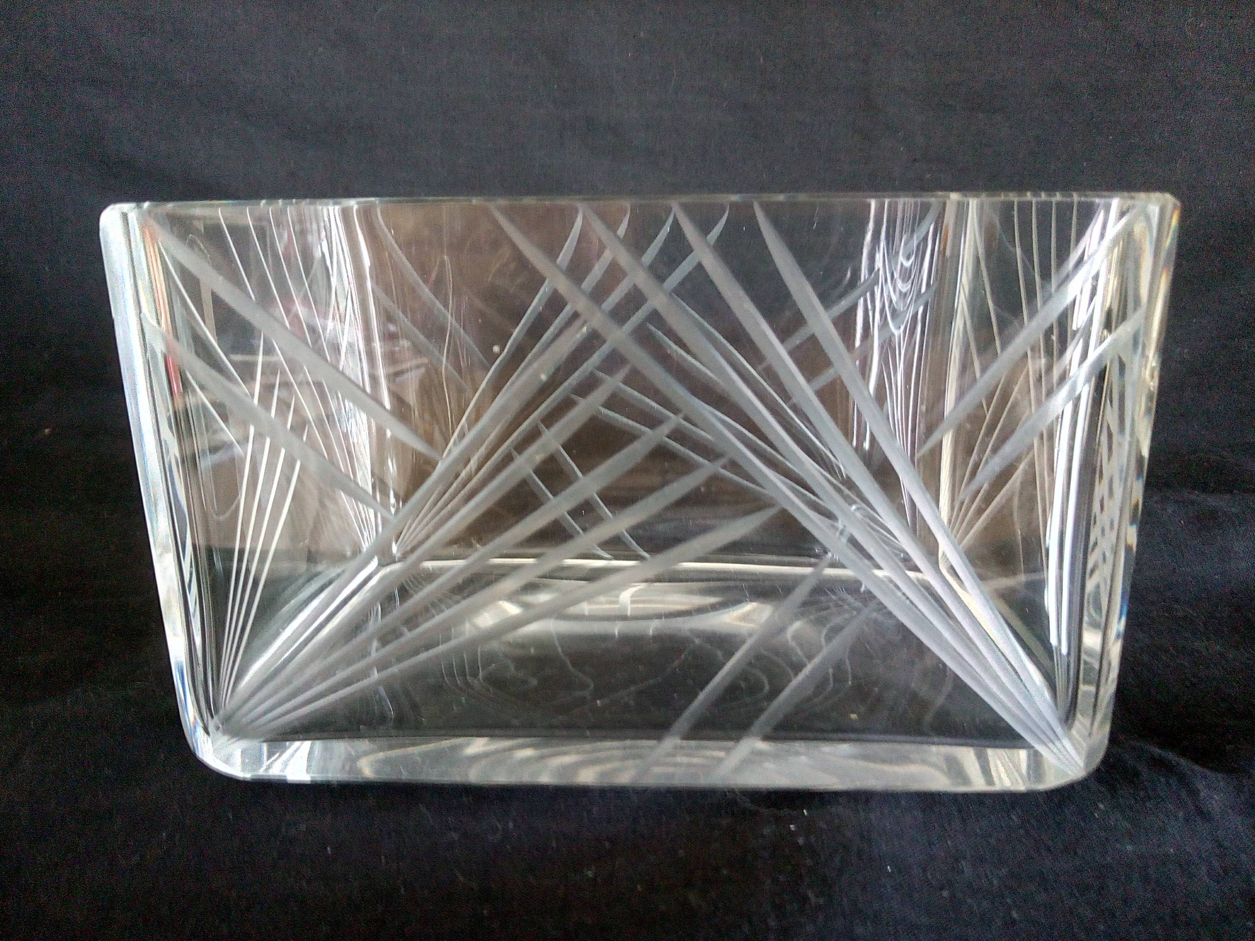 Art Deco cookie jar in chrome metal and glass