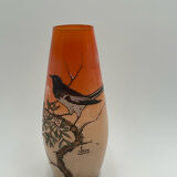 Enamelled decorative vase signed GEM