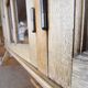 Glass library of a medical school in solid oak from the 1950s.