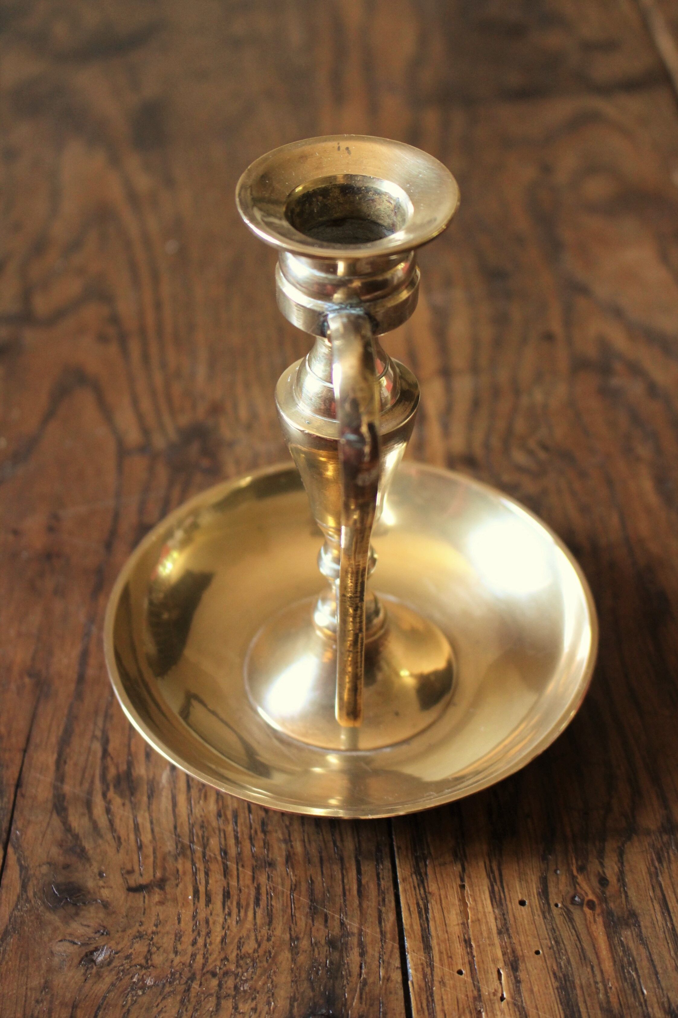 Brass candle holder cellar rat