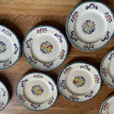 Series of 8 dessert plates Vieux Rouen