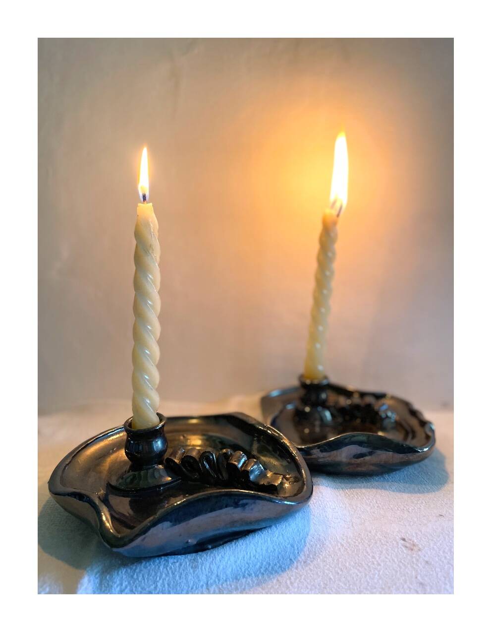 Vintage ceramic candle holders