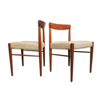 Paire de chaises latérales danoises du milieu du siècle par H. W. Klein, années 1960