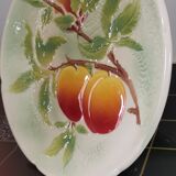 Compotier pattern peaches in Slip Diameter 25cm