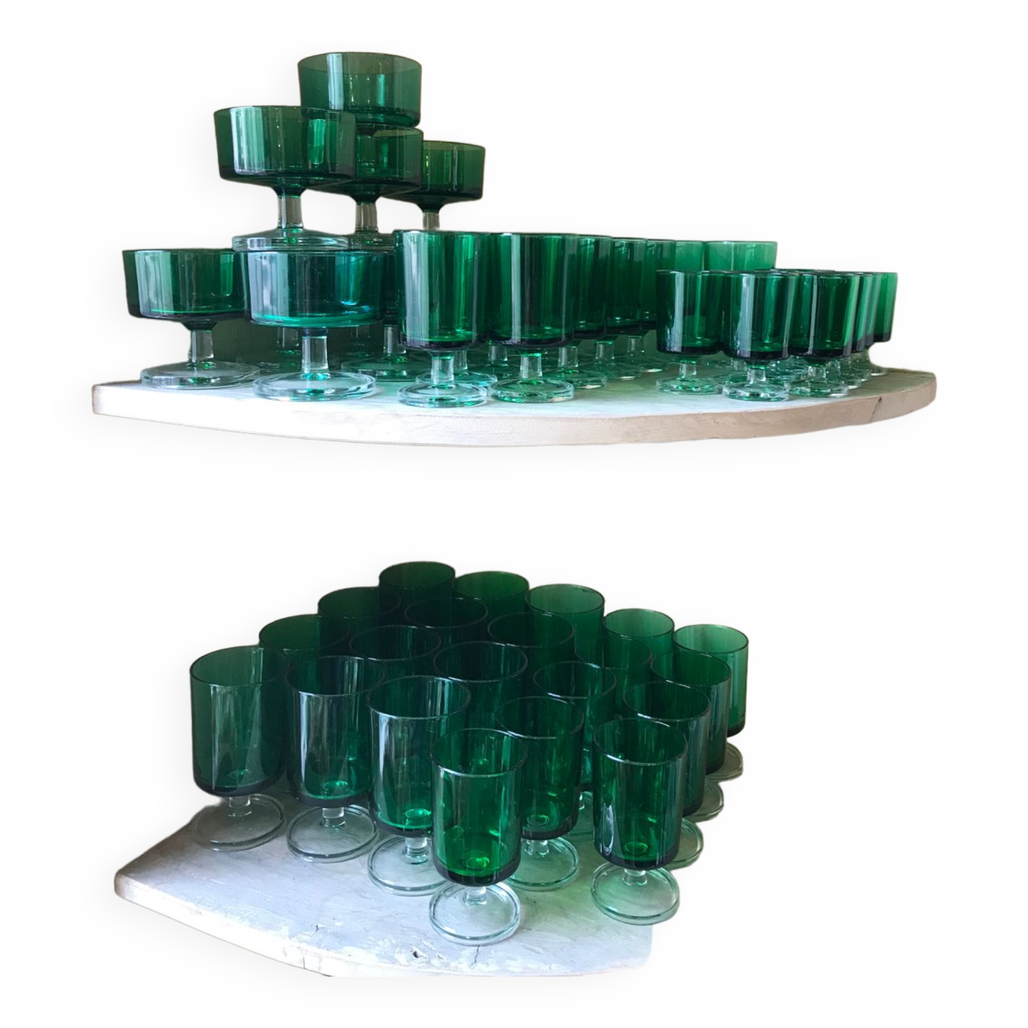 55 green glasses from the 70s