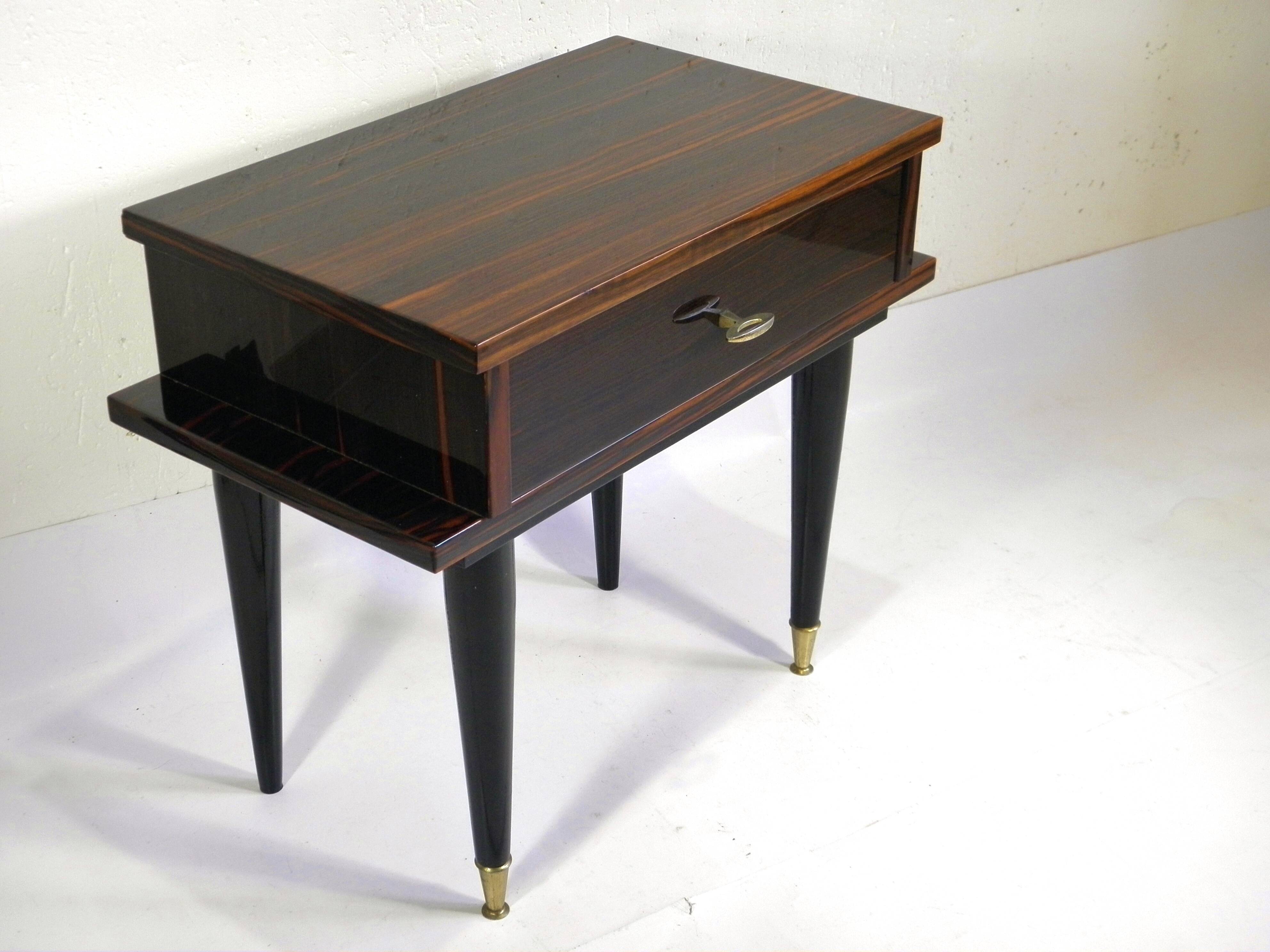 NIGHTSTAND in MACASSAR EBONY - 1960s