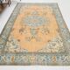 6x9 Shades Of Orange & Blue Vintage Rug, 186x289Cm
