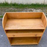1960s Scandinavian wooden shelf with drawer