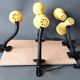 Series of 5 yellow lacquered adjustable clamp spotlights 1980 Vintage.
