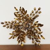 Gilded Italian Hollywood Regency metal wall lamp or flush light by Hans Kögl