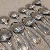 12 silver-plated metal coffee spoons by Ravinet & Cie, Empire 81.