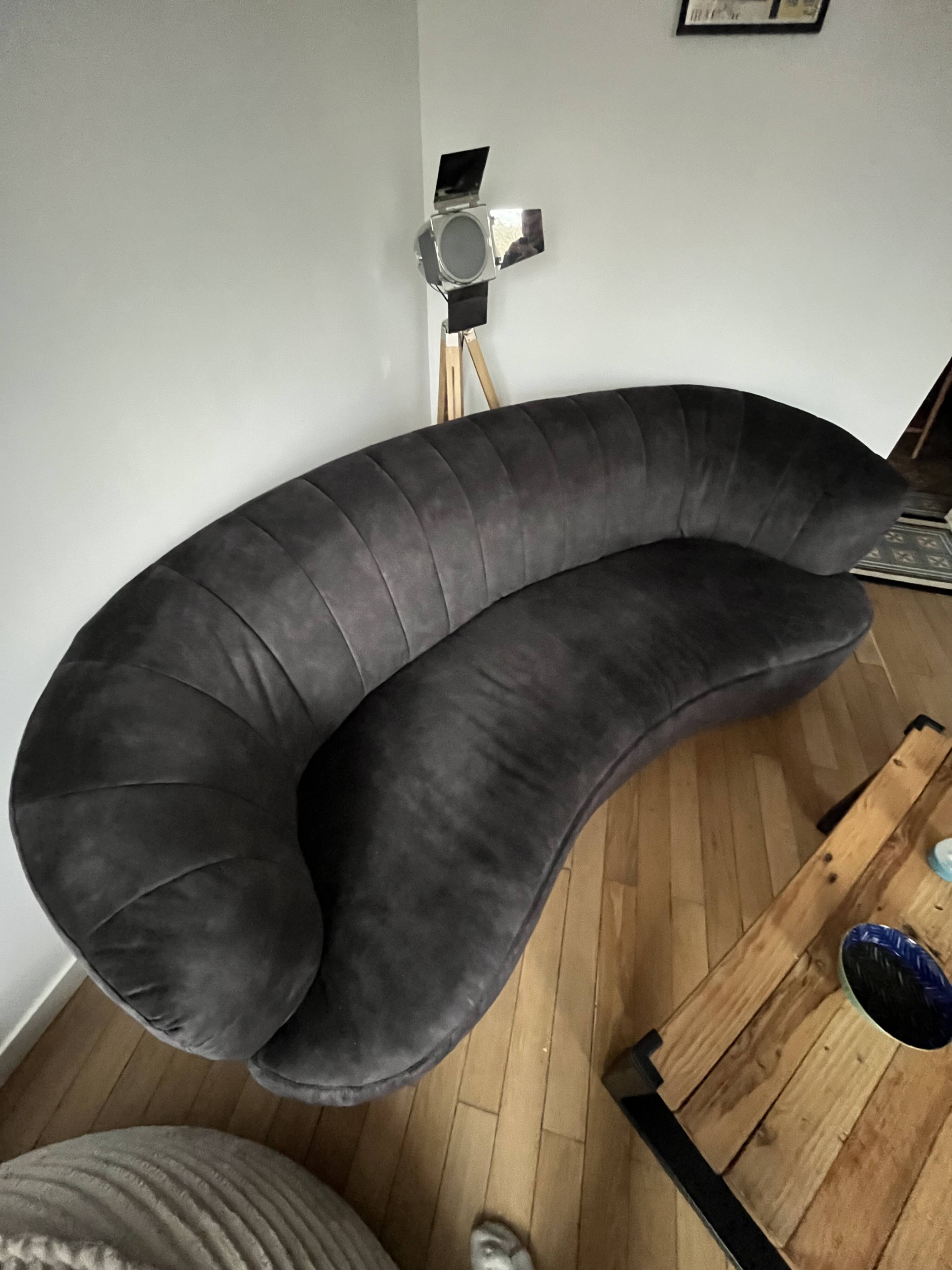 Bobochic Vendôme Sofa - Grey Velvet